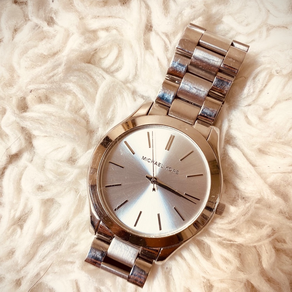 Michael Kors Oversized Slim Runway Silver Watch